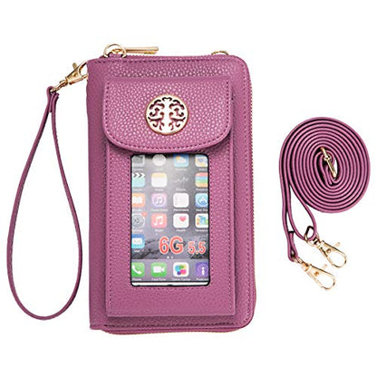 Small Crossbody Purse Cell Phone Wristlet Wallet for Women RFID - color: Violet