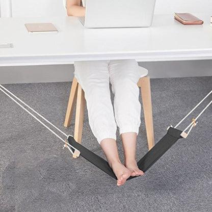 Auoinge Foot Hammock Under Desk FootRest | Adjustable Office Foot Rest Under Desk | Portable Desk Foot Hammock with Headphone Holder