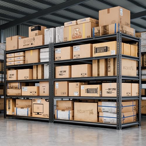 48"W Garage Shelving Heavy Duty ,5 Tier Metal Shelving Unit , 3050LBS,Black - size: 48"W x 72" H x 24" D