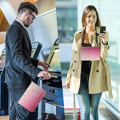 Family Passport Holder Wallet,Pink Glitter - color: Pink Glitter