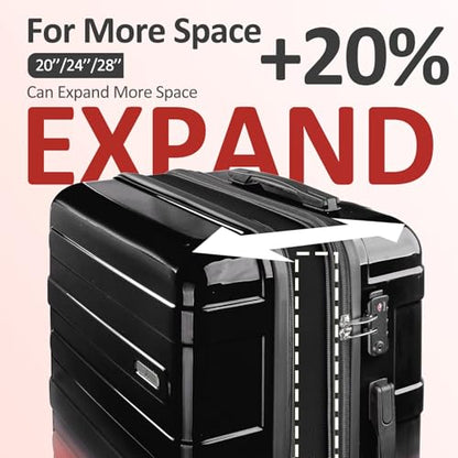 Carry on Luggage 22x14x9 Airline Approved, Expandable - color: Ember, size: S (20 In Carry-on)