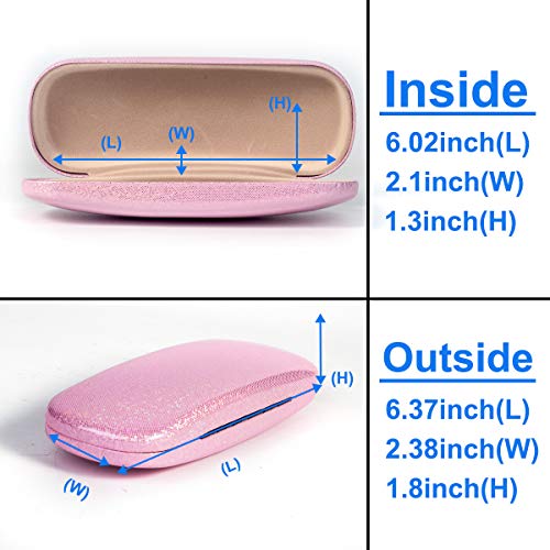RayLove Unisex Hard Shell Eyeglasses Cases, Protective Case For Glasses - color: Deep Bright Pink