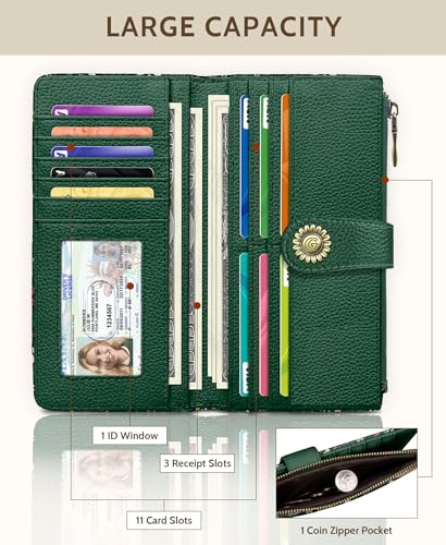 GIANCOMICS Cute Womens Wallet RFID, Flower Forest Credit Card Holder Bifold - color: Cute Deer