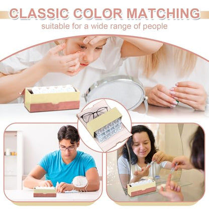 Flutesan 2 in 1 Daily Contact Lens and Glasses Organizer Case, Pink - color: Pink