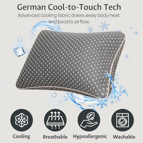 fulocean Small Cooling Memory Foam Pillows for Travel, Camping, Airplanes - size: M - 18 x 13 Inch