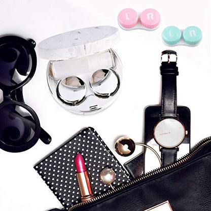 cauyuan Cute Contact Lens Case Portable Travel Box - color: D-Silver