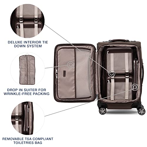 Travelpro Platinum Elite Carry-On Luggage Spinner, Espresso, 21-Inch - color: Rich Espresso Brown, size: Carry-On 21-Inch
