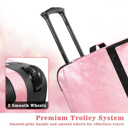 Dance Bag with Garment Rack and Curtain, 23" Dance Competition Duffle Bag | Glitter Waterproof Fabric | Portable Dance Changing Room Suitcase for Dancers, Athletes and Cheerleaders - color: 23" Glitter Pink