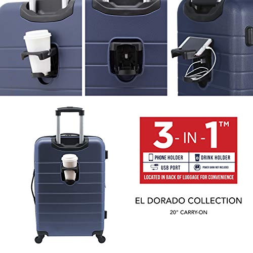 Wrangler Smart Spinner Hardside Luggage, 2 Piece Set, Navy Blue - color: Navy Blue, size: 2 Piece Set