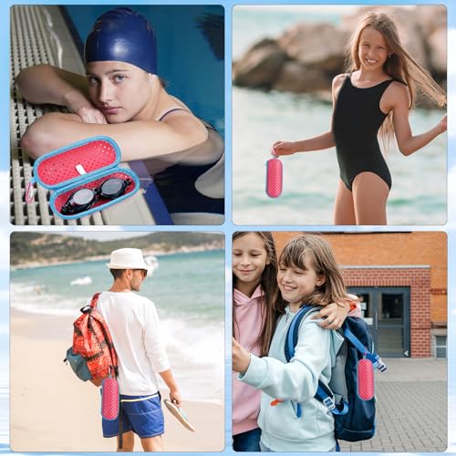 Swim Goggle Case, Protective Cases with Clip - color: Pink