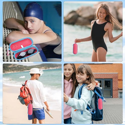 Swim Goggle Case, Protective Cases with Clip - color: Pink