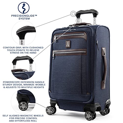 Travelpro Platinum Elite Carry-On Luggage Spinner, True Navy, 21-Inch - color: True Navy Blue, size: Carry-On 21-Inch