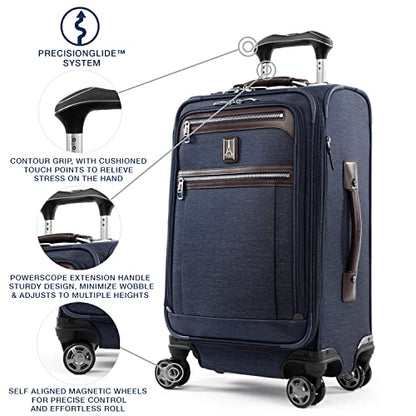Travelpro Platinum Elite Carry-On Luggage Spinner, True Navy, 21-Inch - color: True Navy Blue, size: Carry-On 21-Inch