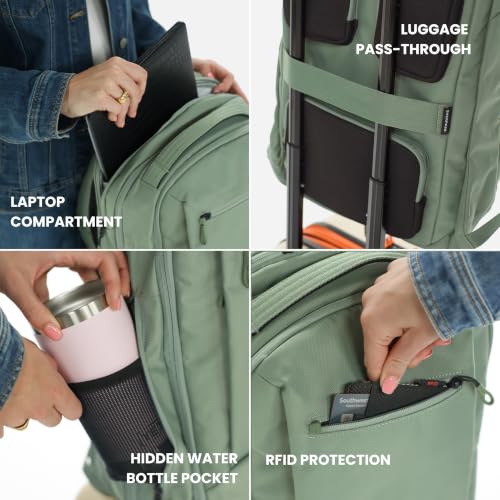 Sherpani Crew Travel Backpack for Women, Commuter Daypack (Olivine) - color: Olivine