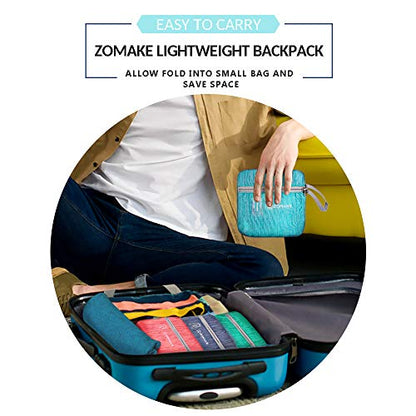 ZOMAKE 25L Lightweight Packable Backpack, Foldable Daypack(Aqua Blue) - color: Aqua Blue