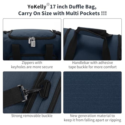 Small Duffel Bag, 17 inch, Navy - color: Navy, size: 17 inch