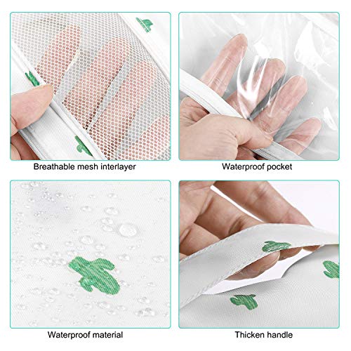 Trawila Travel Hanging Toiletry Bag Cosmetic Bag Makeup Organizers for Men & Women with Sturdy Hook (White Cactus) - color: White Cactus