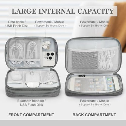 FYY Electronic Organizer, Travel Tech Pouch Bag, Large, Dark Grey - color: Dark Grey, size: 9.1 x 5.9 x 3.15 inches