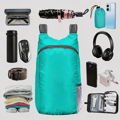 20L Lightweight Foldable Ultralight & Thin Hiking Backpack for Outdoor Travel Camping Cycling - color: Black