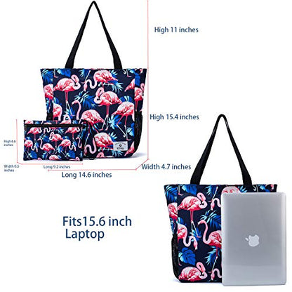 ETidy Large Capacity Foldable Tote Bag With Zipper - color: Flamingo