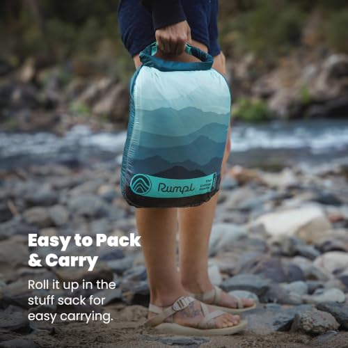 Rumpl Camp Pillow - Packable, Adjustable Comfort for Outdoors and Travel, Midnight Retro Stripes - color: Midnight Retro Stripes
