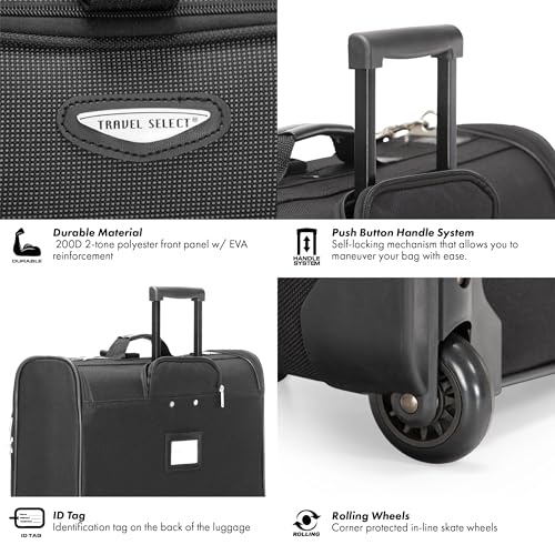 Travel Select Amsterdam Business Rolling Garment Bag, Softside Expandable Rolling 2-Wheeled Suit Carrier, Gray, One Size - color: Gray