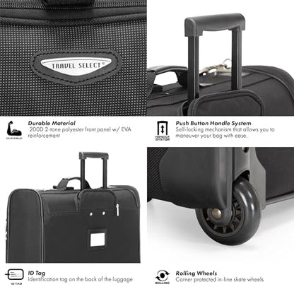 Travel Select Amsterdam Business Rolling Garment Bag, Softside Expandable Rolling 2-Wheeled Suit Carrier, Gray, One Size - color: Gray