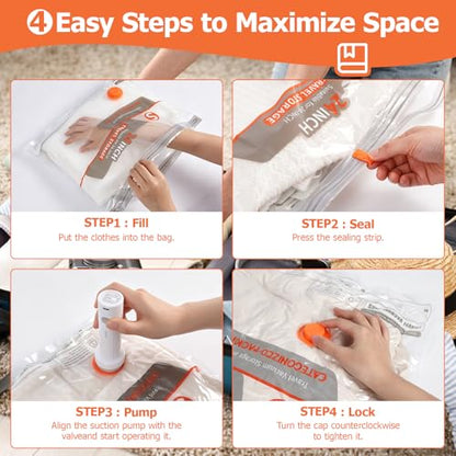 40 Pack Vacuum Storage Bags with Rechargeable Electric Air Pump