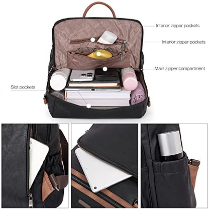CLUCI Vegan leather Backpack for Women - color: Black With Brown