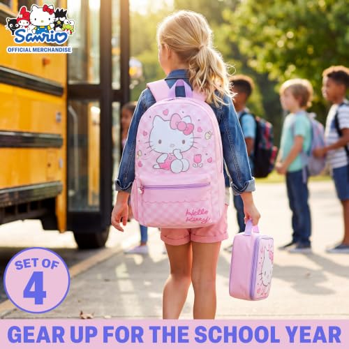 Get Trend Hello Kitty Girls Backpack, Lunch Bag, Pencil Case, Water Bottle - color: Pink Hello Kitty