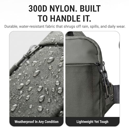 Travel Sling Bag for Men & Women, Anti-Theft RFID Blocking Crossbody Bags - color: Gray Standard