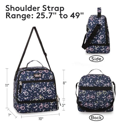 Tilami Rolling Backpack for Kids 19 inch with Lunch Bag Wheeled Laptop Backpack,Bicycle