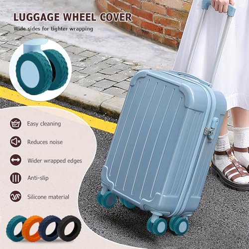 Luggage Wheel Covers, Anti Dust & Scratch, For 2-2.4" wheels - Lake Blue - color: Lake Blue