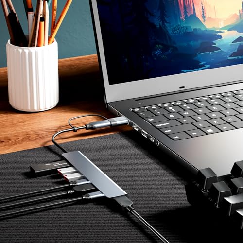 BERLAT 7-in-1 USB C Hub Aluminum USB 3.0 for MacBook PC iPad