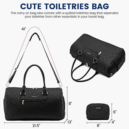 LOVEVOOK Travel Duffle Bag & Weekender with Toiletry & Shoe Compartment - color: Black-b, size: Large