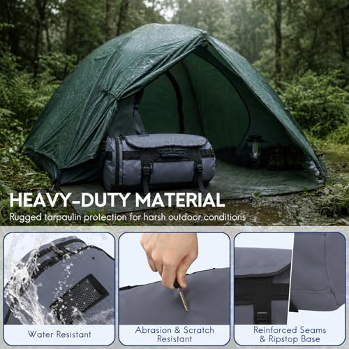 Haimont Heavy Duty Convertible Travel Duffel Backpack, Grey, 45L - color: Grey, size: 45L