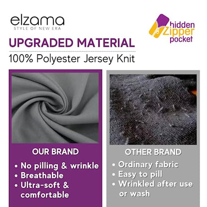 elzama Infinity Loop Solid Color Scarf With Hidden Zipper Pocket For Women - Lightweight Travel Neck Wrap - color: 05-dark Purple