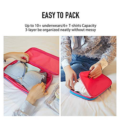 Bee Nesting Compression Packing Cube 4L Waterproof Travel Organizer - color: Blue Red, size: 4 L
