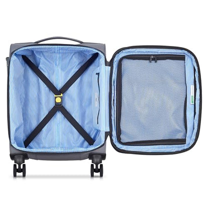 United Colors of Benetton Be Softside Expandable Luggage with Spinner Wheels, Anthracite, Carry-On 19 Inch - color: Anthracite, size: Carry-On 19 Inch