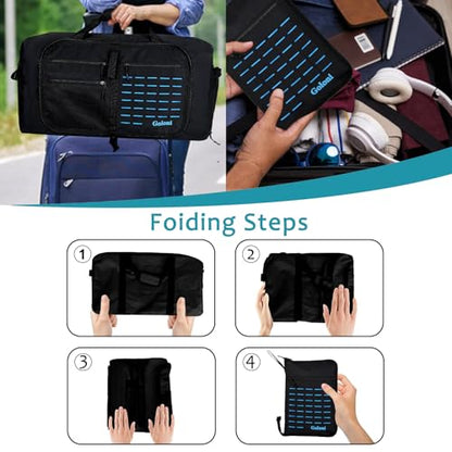 Goloni 80L Foldable Duffle Bag for Travel, Large Durable Travel Duffel Bag - color: Black, size: 80L