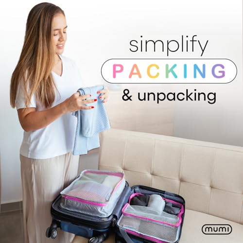 MUMI Packing Cubes for Travel - 5 Set Luggage Organizer Bags, Purple - color: purple