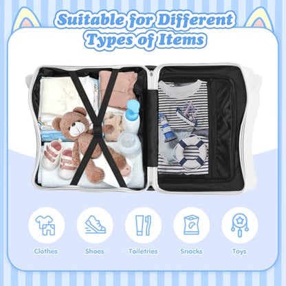 20" Kids Ride-On Suitcase with Rope, Carry-On Luggage with TSA Lock - color: White