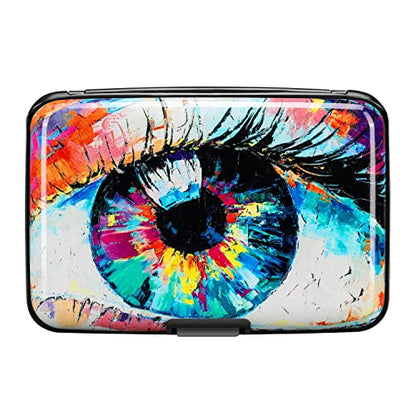 ELFISH RFID Aluminum Wallet Credit Card Protector Case Holder for Men Women - color: Big Eye
