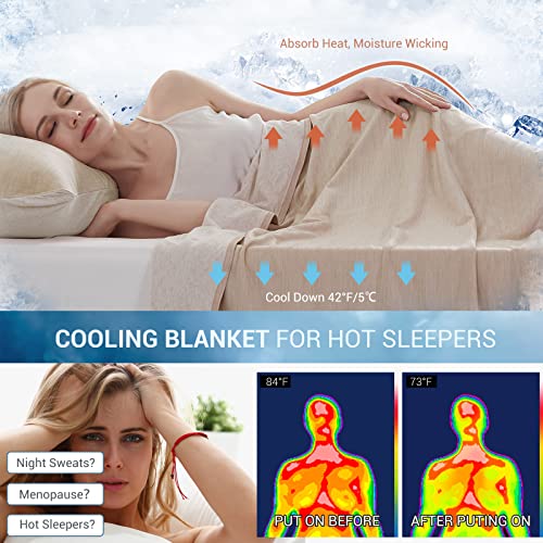 Marchpower Arc-Chill Cooling Blanket for Hot Sleepers Twin Size Beige - color: Beige, size: Twin 59" X 79"