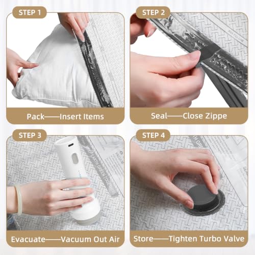 9 Pack Vacuum Bags for Travel with Electric Pump, Space Saver for Storage - size: 9 P