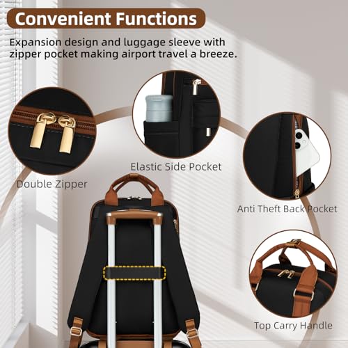 LARVENDER 수하물 세트 확장 가능한 빈티지 수하물 세트, 블랙., 클래식 - color: 블랙., size: 3 piece set(BP/TB/20)