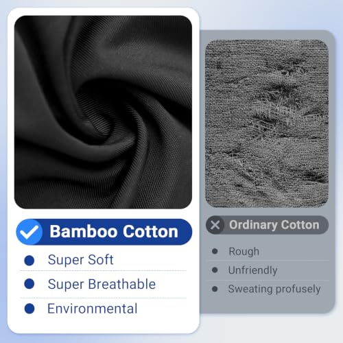 Bamboo Cotton Sleep Mask with Bluetooth Headphones, 100% Blackout, Black - color: Black