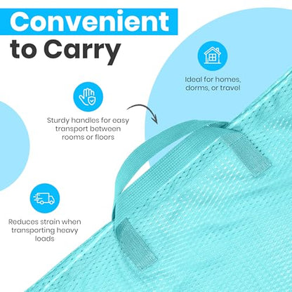 Handy Laundry Mesh XL Laundry Bag 24"x36" with Shoulder Strap, Teal - color: Teal, size: 1-Pack