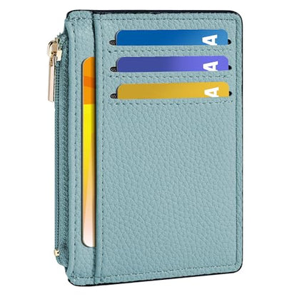 Tipmile Womens Credit Card Holder Wallet, Small Slim RFID Blocking Sleeve - color: Powder Blue