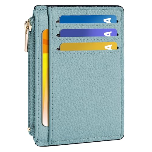 Tipmile Womens Credit Card Holder Wallet, Small Slim RFID Blocking Sleeve - color: Powder Blue
